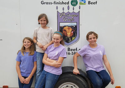 Sasha, CeCe, Izzi & Ava ready to help at beef delivery, grassfed beef, Princess Beef, Colorado